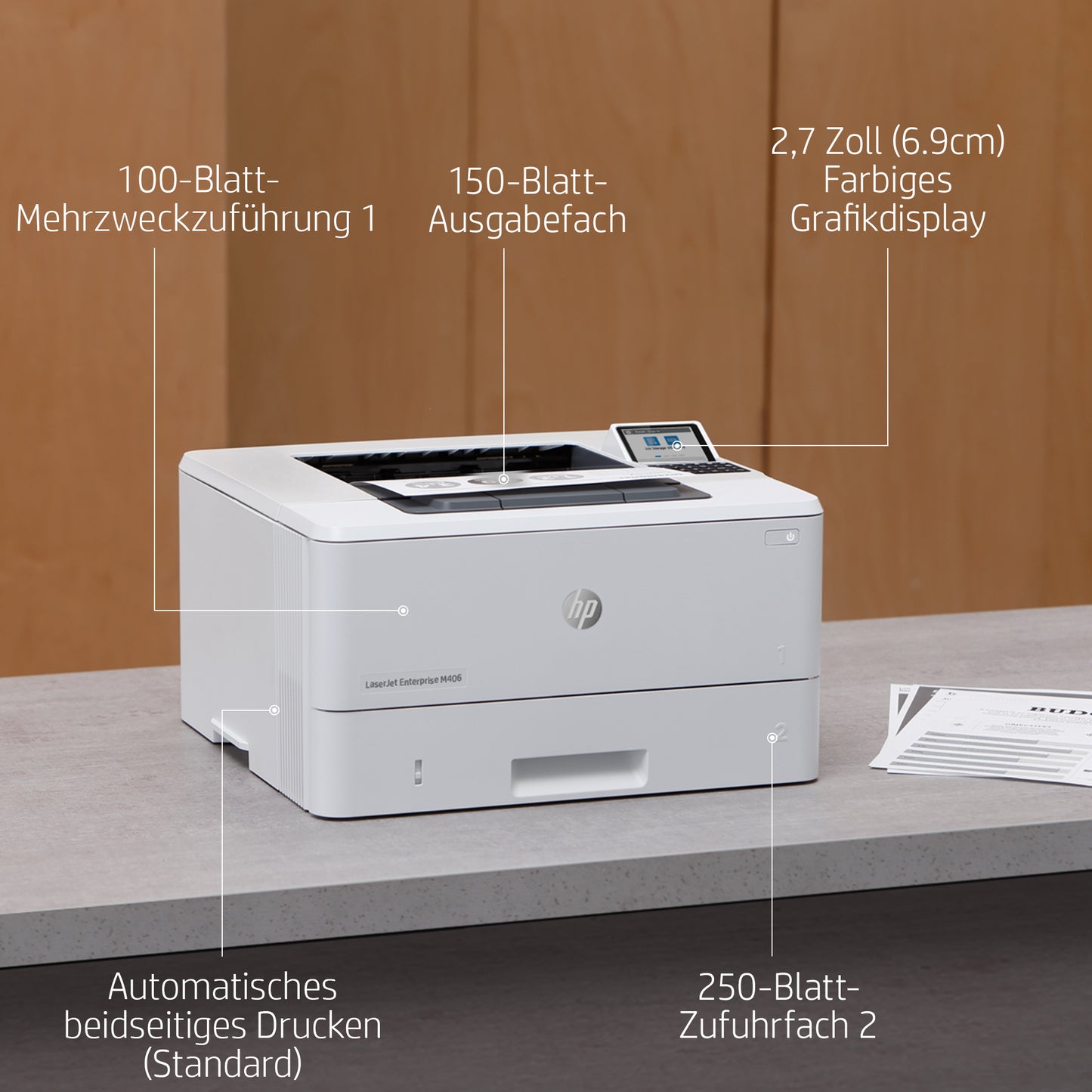 HP INC. LaserJet Enterprise M406dn Printer