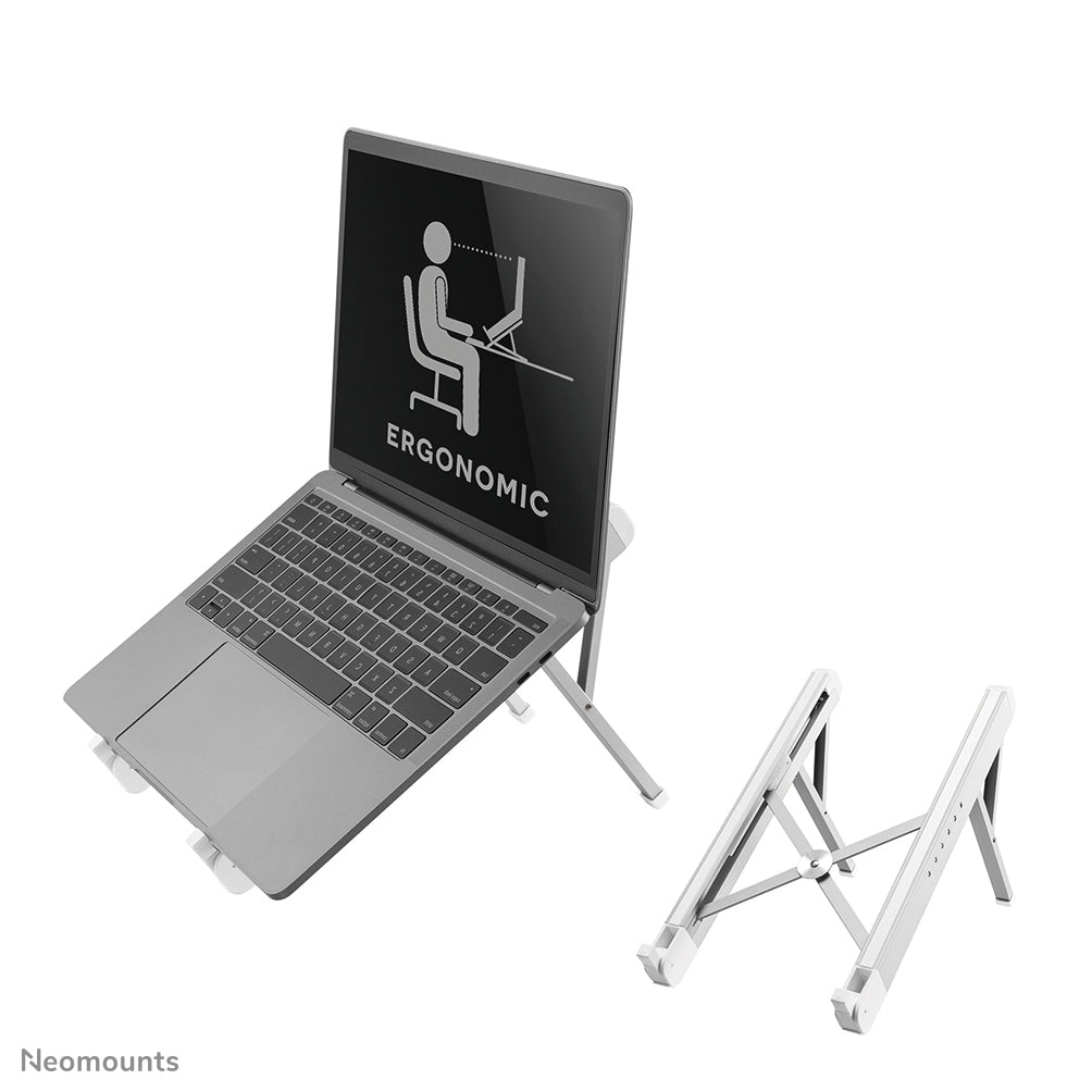 NEOMOUNTS Laptop Stand - 11-17inch - Max 5 kg - 6 Height Positions - Foldable - Compact - Universal - Silver