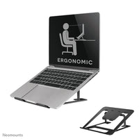 NEOMOUNTS Laptop Stand - 10-17inch - Max 5 kg - 6 Height Positions - Foldable - Compact - Ultra-Slim - Universal - Black