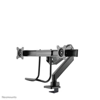 NEOMOUNTS Dual Crossbar Monitor Arm - 10-32inch - 1-8 kg/screen - Gas Spring - 180 Degrees - Stop Mechanism - Topfix - Black
