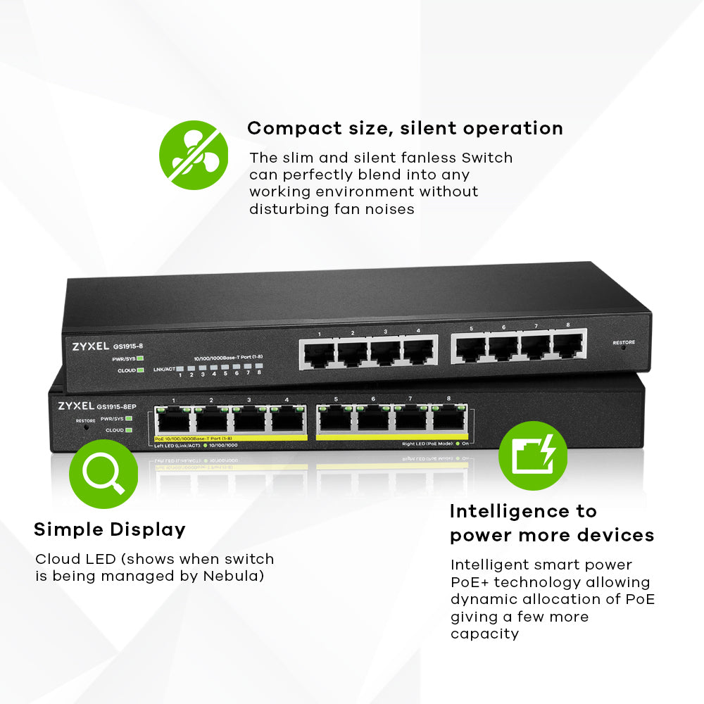 ZYXEL 8-Port Smart Managed PoE Gigabit Switch