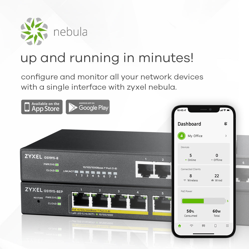 ZYXEL 8-Port Smart Managed PoE Gigabit Switch