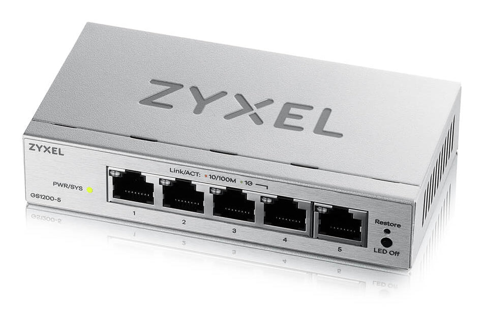 ZYXEL 5-Port Managed L2 Gigabit Ethernet Switch - (10/100/1000) - Desktop - Grey