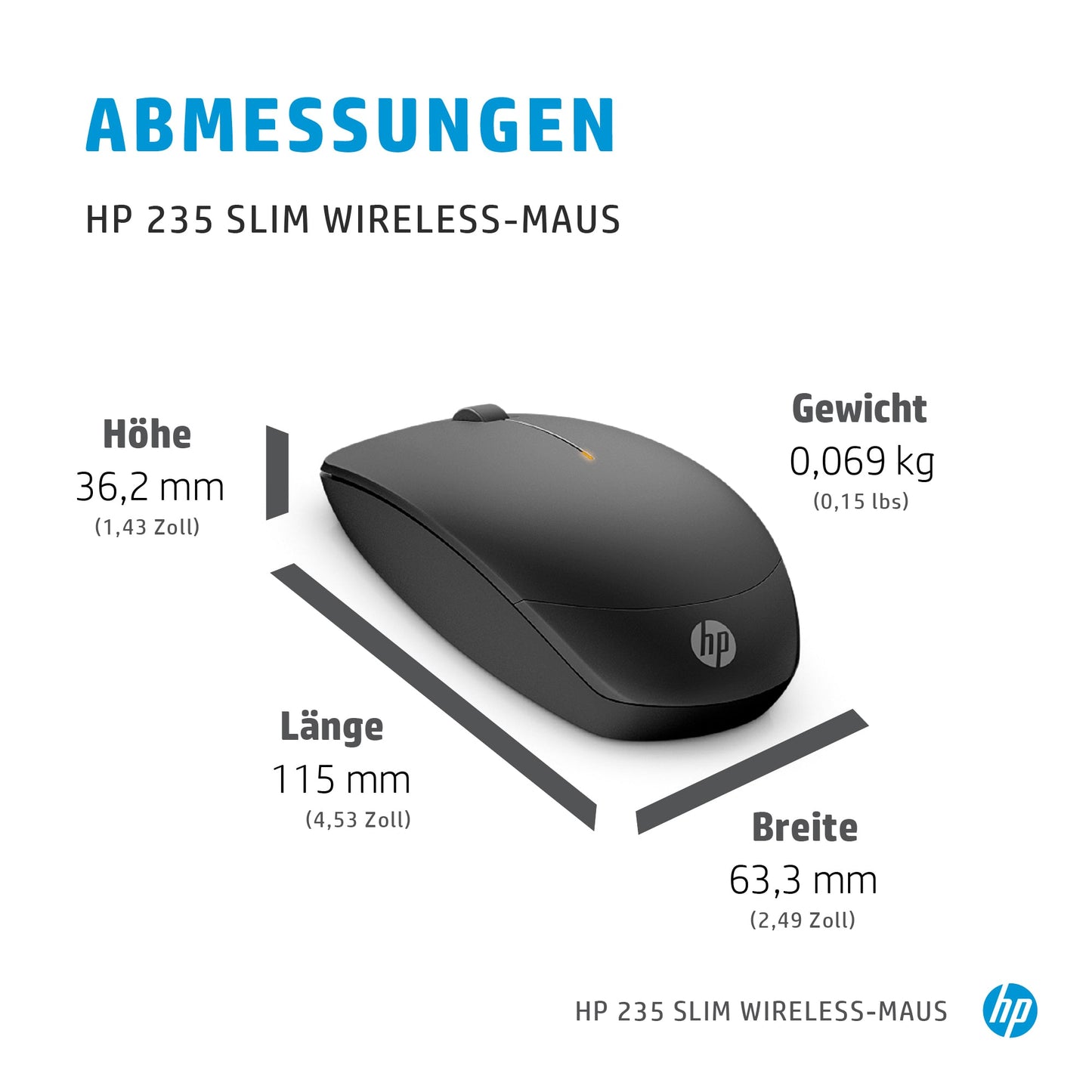 HP INC. 235 Slim Wireless Mouse (4E407UT)