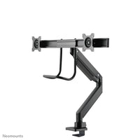 NEOMOUNTS Dual Crossbar Monitor Arm - 10-32inch - 1-8 kg/screen - Gas Spring - 180 Degrees - Stop Mechanism - Topfix - Black