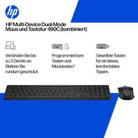 HP INC. 490C Multi-Device Dual-Mode Mouse and Keyboard Combo (BE1P9AA) - QWERTY