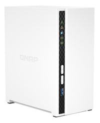 QNAP ARM 4-core Cortex-A55 NAS Mini Tower - 2x 3.5 Inch Bays - 2GB RAM - 4GB Flash - White