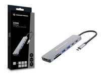 CONCEPTRONIC 7-in-1 USB 3.2 Gen 1 Docking Station - 4K60Hz HDMI - USB-A 5Gbps x 2 - USB-C 5Gbps - SD - TF/MicroSD - 100W USB PD