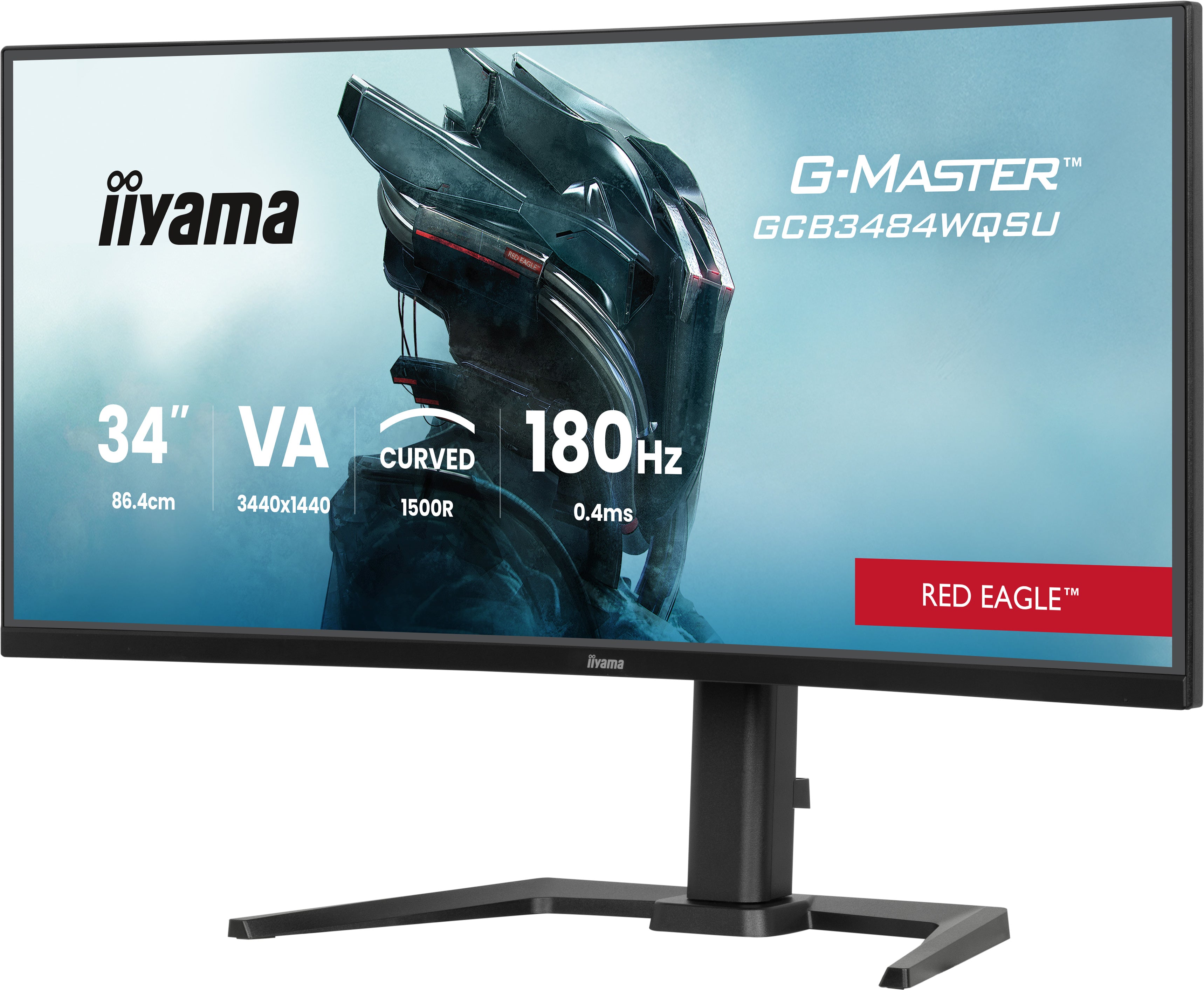 IIYAMA G-Master Red Eagle - 34 inch - Ultra Wide Quad HD Curved Monitor - 3440x1440 - Pivot / HAS
