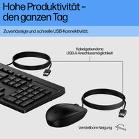 HP INC. 225 Wired Mouse and Keyboard Combo (AX2Y7AA) - QWERTY