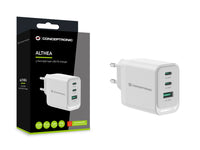 CONCEPTRONIC 3-Port 65W GaN USB PD Charger - USB-C x 2 - USB-A x 1 - QC 3.0 - PPS - PD 3.0