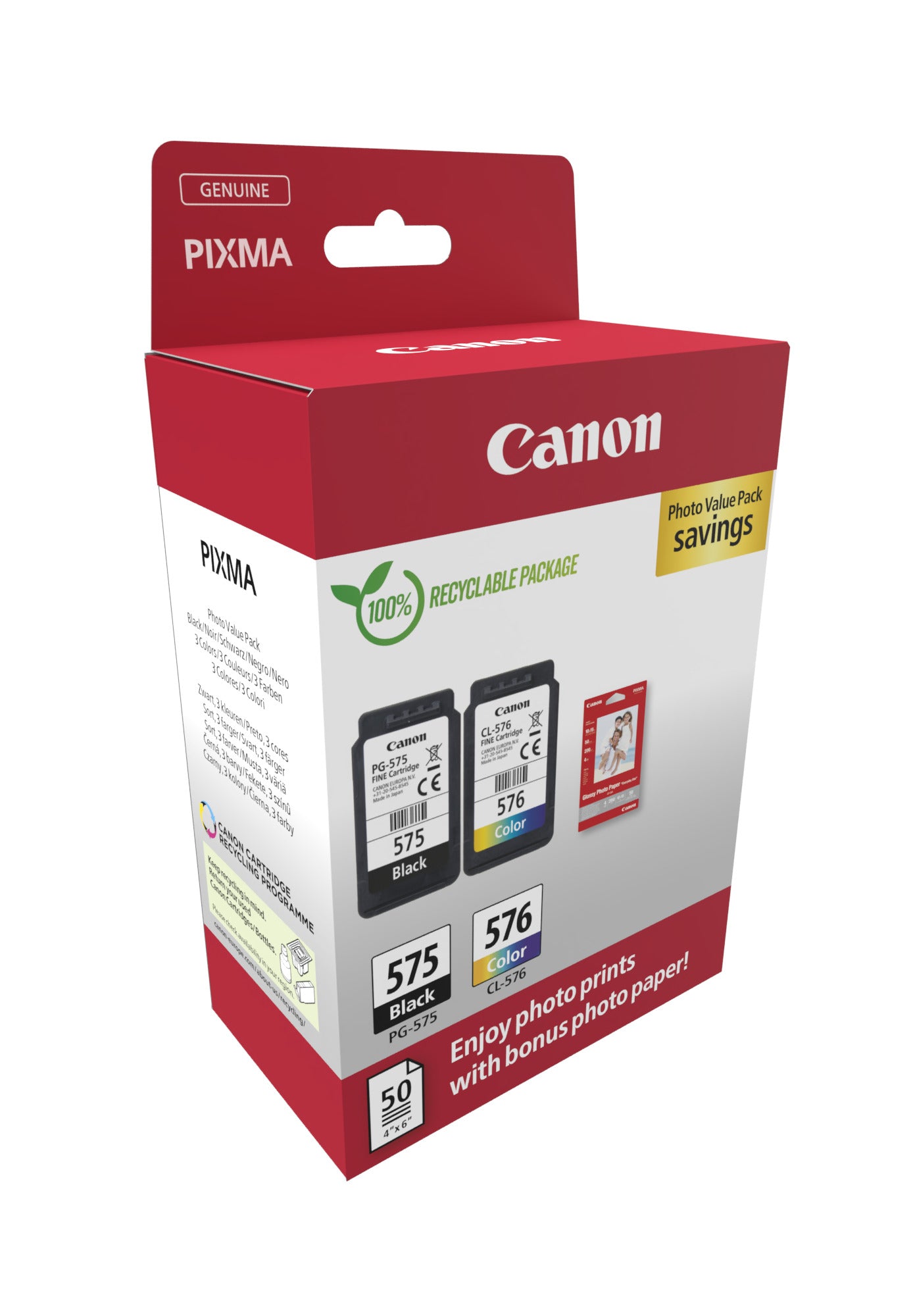 CANON PG-575/CL576 photo paper value pack