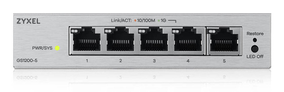 ZYXEL 5-Port Managed L2 Gigabit Ethernet Switch - (10/100/1000) - Desktop - Grey