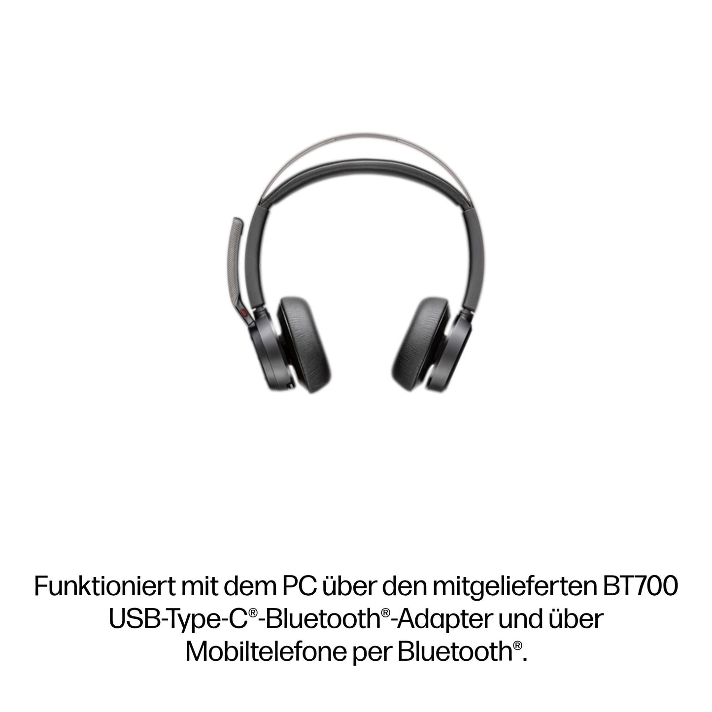 HP INC. Poly Voyager Focus 2 Microsoft Teams Certified USB-C-C Headset + USB-C/A Adapter + Charging Stand
