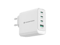 CONCEPTRONIC 4-Port 100W GaN USB PD Charger - USB-C x 3 - USB-A x 1 - QC 3.0 - PPS - PD 3.0