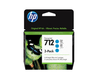 HP INC. 712 29ml Cyan DesignJet Ink Cartridge 3-Pack (3ED77A)