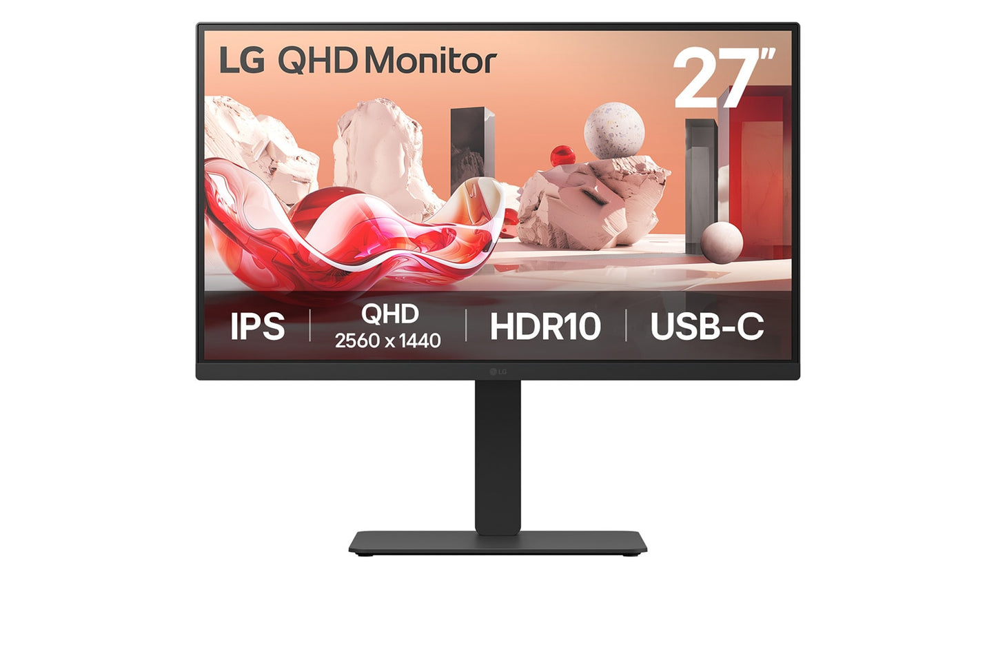 LG BA75QB - 27 inch - Quad HD IPS LED Monitor - 2560x1440 - Pivot / HAS / RJ45 / USB-C