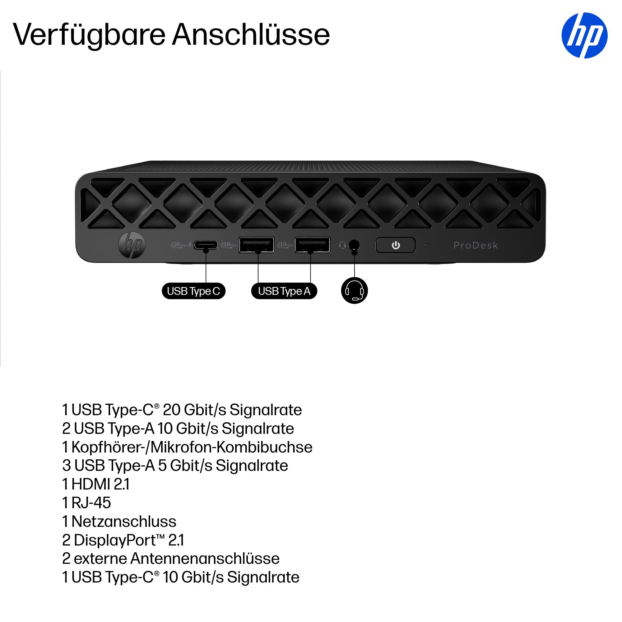 HP INC. ProDesk 4 Mini G1i Desktop PC - Intel Core Ultra 5 235T - 16GB RAM - 512GB SSD - Windows 11 Pro - #ABD - QWERTZ DE - [GERMAN]