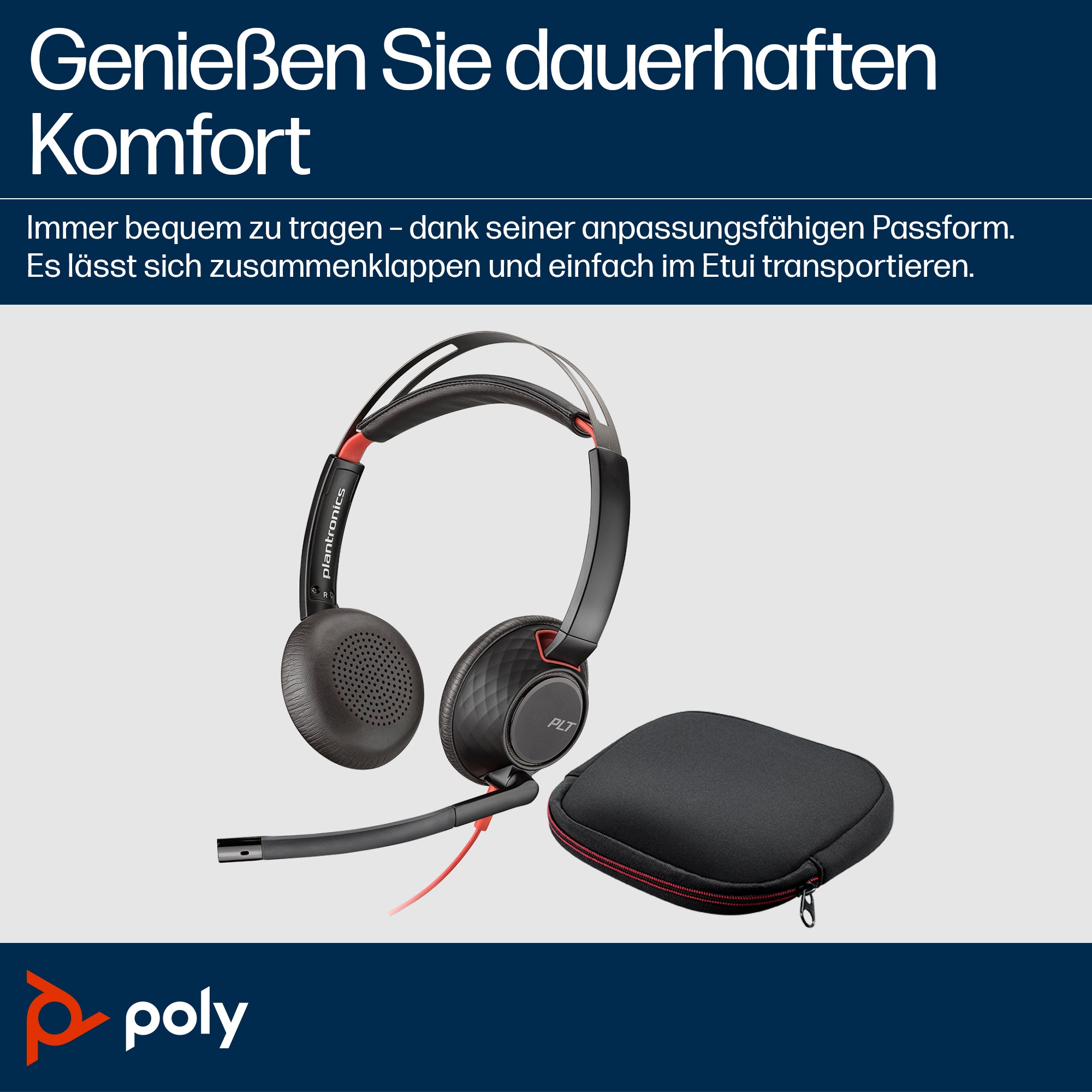 HP INC. Poly Blackwire 5220 Stereo USB-C Headset +3.5mm Plug +USB-C/A Adapter - BULK