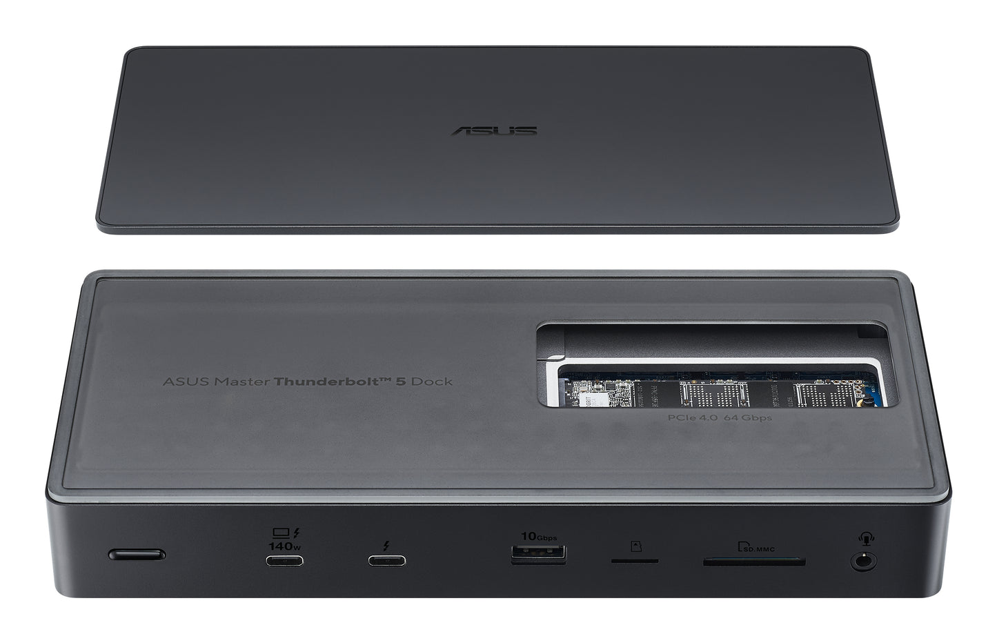 ASUS DC510 - Master Thunderbolt 5 Dock - Thunderbolt 5 - 140W - 2500 Mbit/s - MicroSD TransFlash - SD - Black