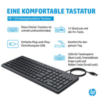 HP INC. 150 Wired Keyboard (664R5AA) - QWERTY