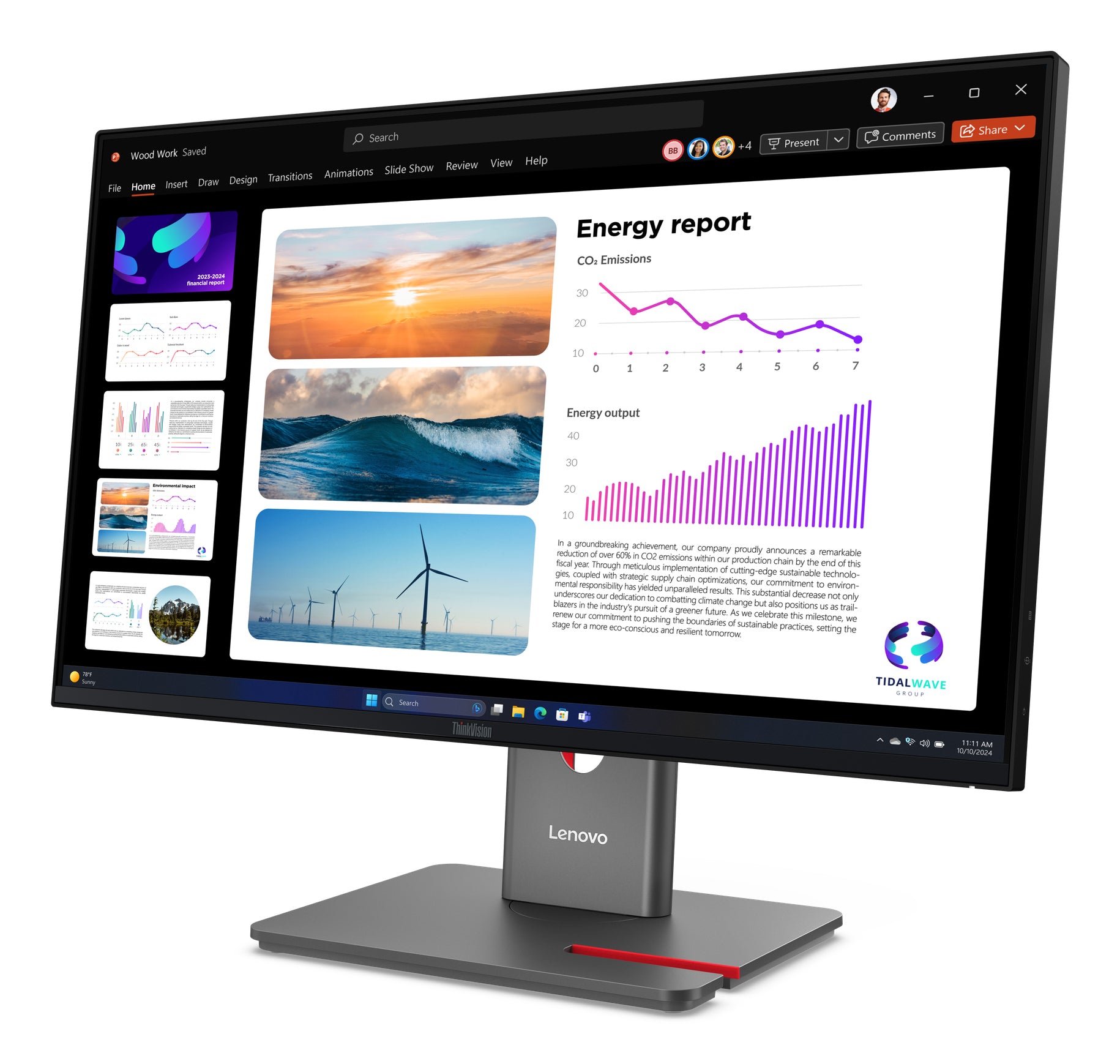 LENOVO ThinkVision P24Q-40 - 24 inch - Quad HD IPS LED Monitor - 2560x1440 - 120Hz - Pivot / HAS / USB-C