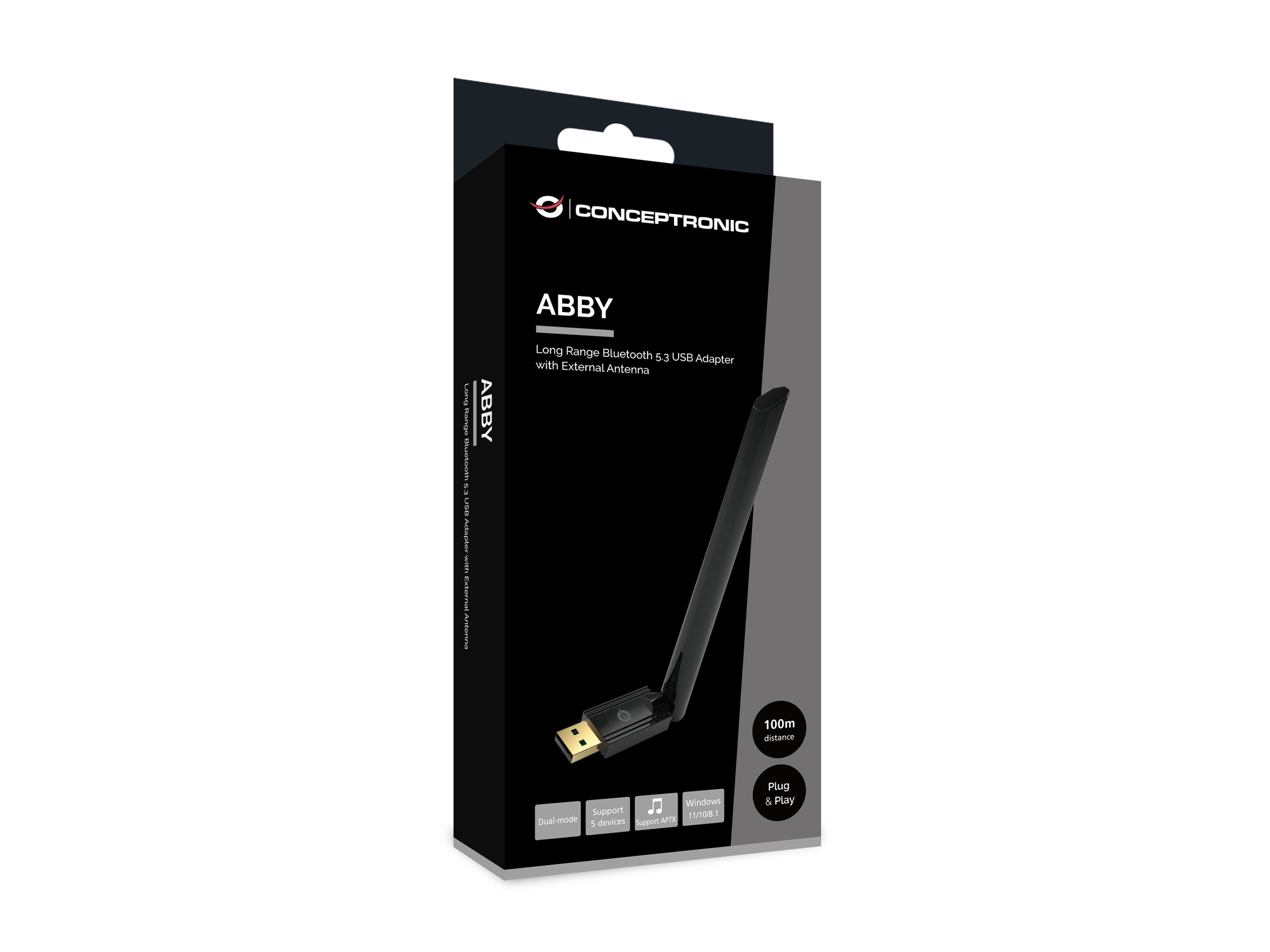 CONCEPTRONIC Long Range Bluetooth 5.3 USB Adapter - External Antenna
